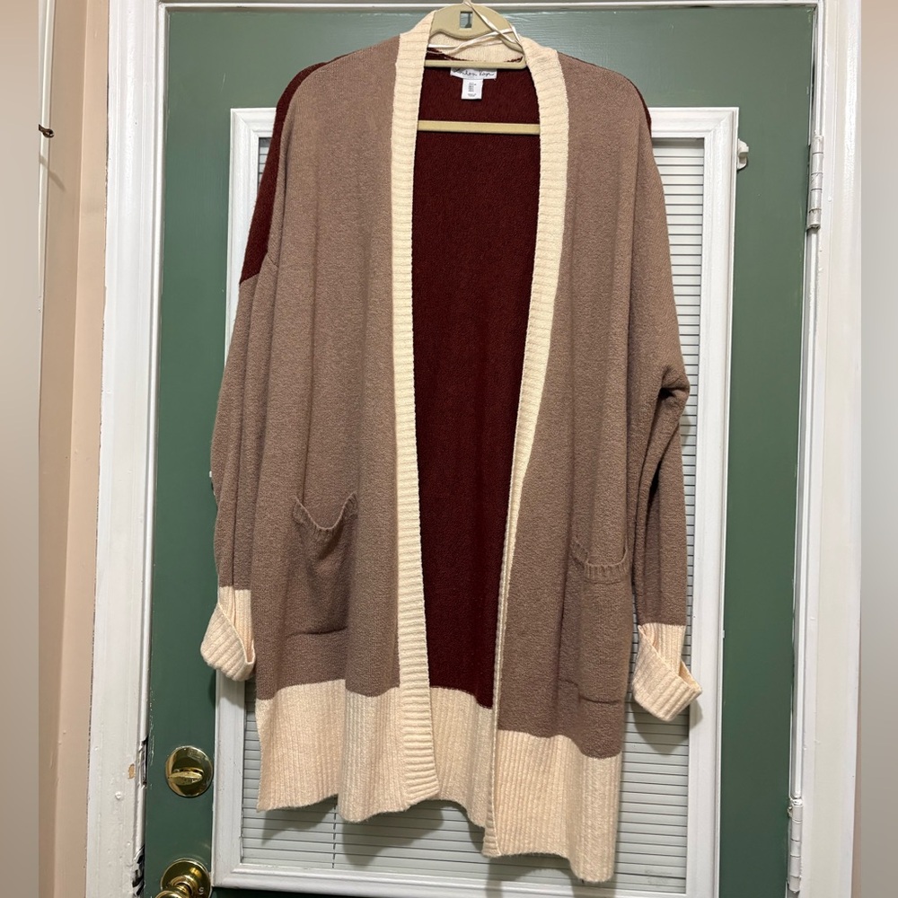 NWOT London Kaye Colorblock Cardigan Sz Large